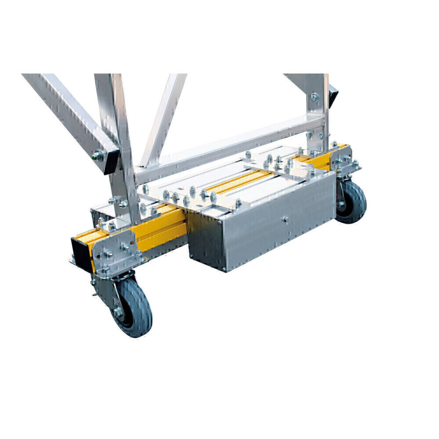 Günzburger Steigtechnik Plattformleiter klappbar mit schmalem Fahrwerk 7 Stufen