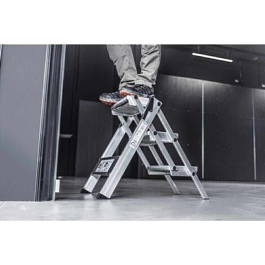 Günzburger Steigtechnik ML Kompakt-Tritt 2 Stufen Alu-Quintett-Design