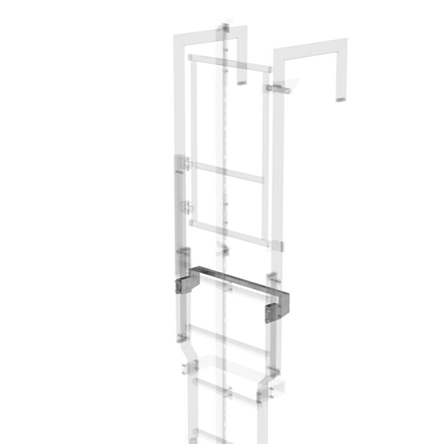 Günzburger Steigtechnik Ausstiegstritt für SI-Türe mit Steigschutzschiene Stahl verzinkt Spaltbreite 100mm