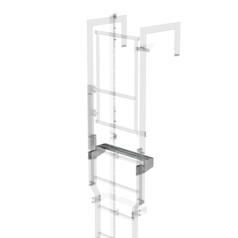 Günzburger Steigtechnik Ausstiegstritt für SI-Türe mit Steigschutzschiene Stahl verzinkt Spaltbreite 150mm