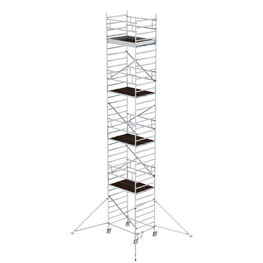 Günzburger Steigtechnik Rollgerüst 1,35 x 1,80 m mit Ausleger & Doppel-Plattform Plattformhöhe 10,35 m
