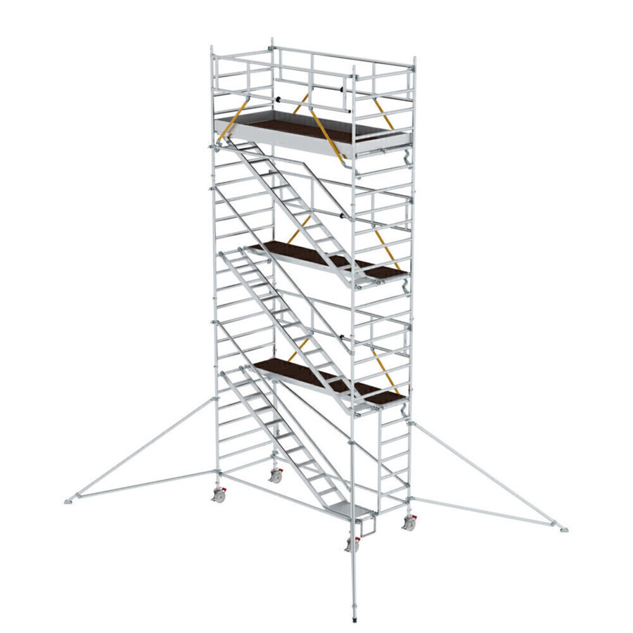 Günzburger Steigtechnik Rollgerüst SG 1,35 x 3,0 m mit Schrägaufstiegen & Ausleger Plattformhöhe 6,43 m