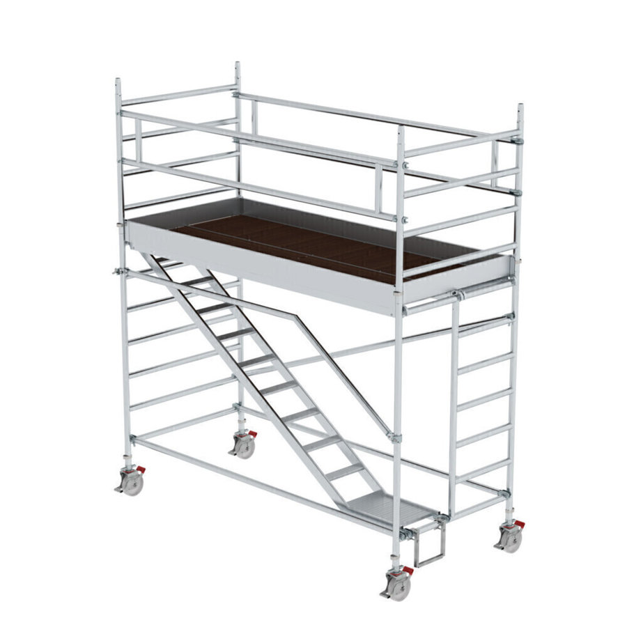 Günzburger Steigtechnik Rollgerüst 1,35 x 3,0 m mit Schrägaufstiegen Plattformhöhe 2,51 m