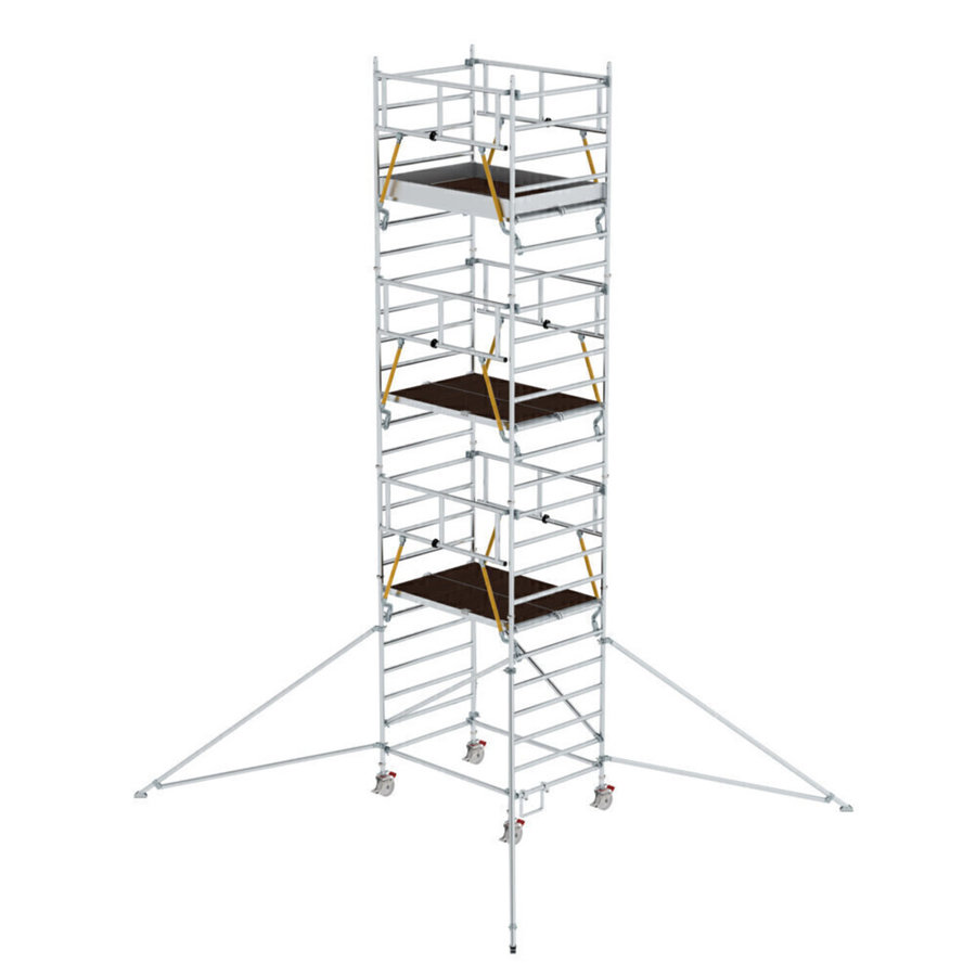 Günzburger Steigtechnik Rollgerüst SG 1,35 x 1,80 m mit Ausleger & Doppel-Plattform Plattformhöhe 6,43 m