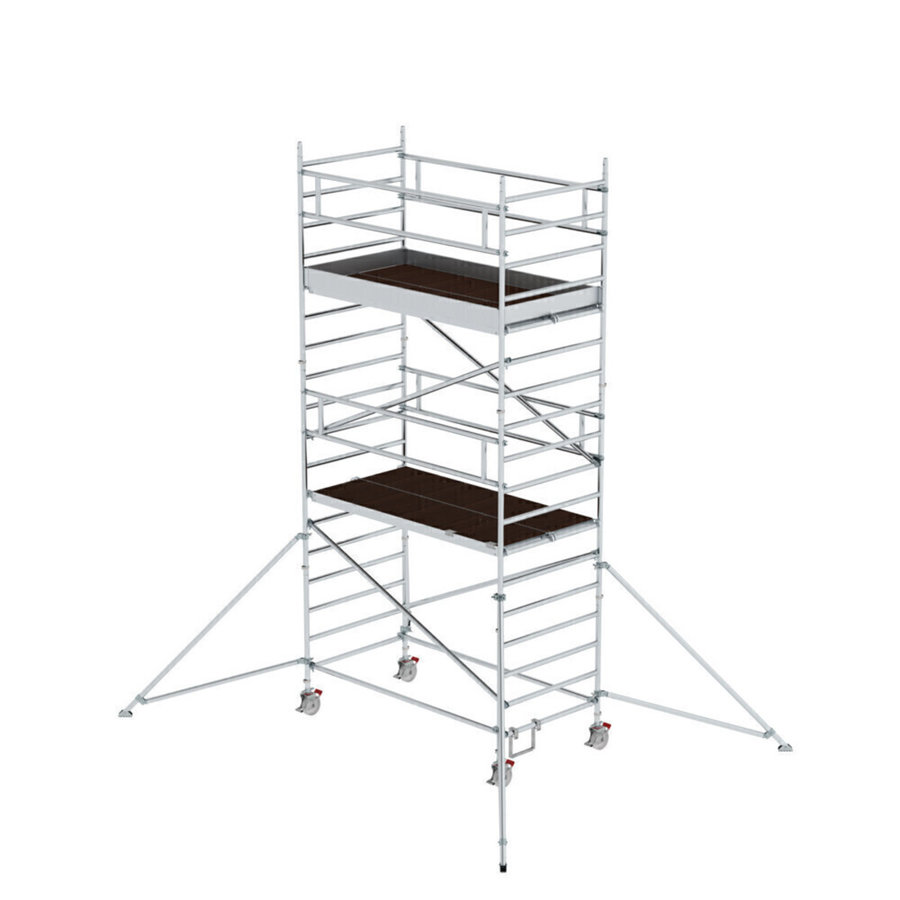 Günzburger Steigtechnik Rollgerüst 1,35 x 2,45 m mit Ausleger & Doppel-Plattform Plattformhöhe 4,47 m