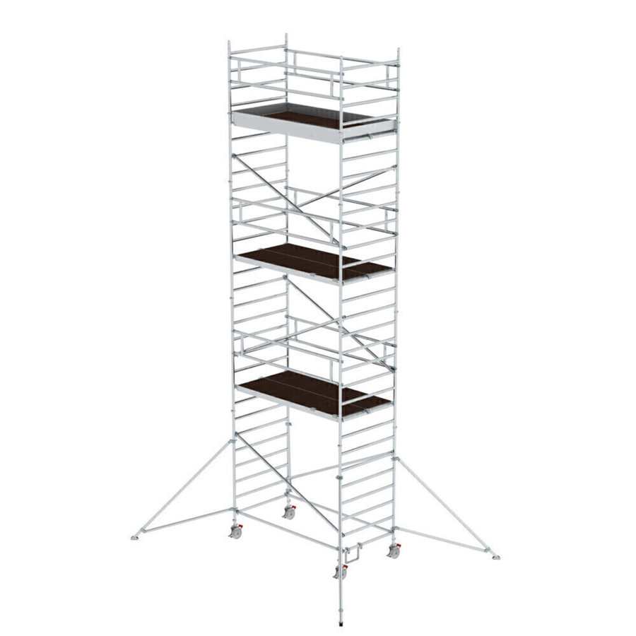 Günzburger Steigtechnik Rollgerüst 1,35 x 2,45 m mit Ausleger & Doppel-Plattform Plattformhöhe 7,55 m