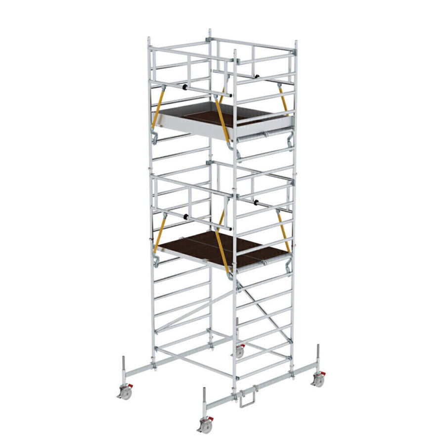 Günzburger Steigtechnik Rollgerüst SG 1,35 x 1,80 m mit Fahrbalken & Doppel-Plattform Plattformhöhe 4,66 m