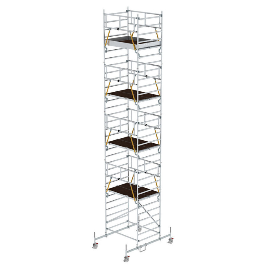 Günzburger Steigtechnik Rollgerüst SG 1,35 x 1,80 m mit Fahrbalken & Doppel-Plattform Plattformhöhe 8,58 m