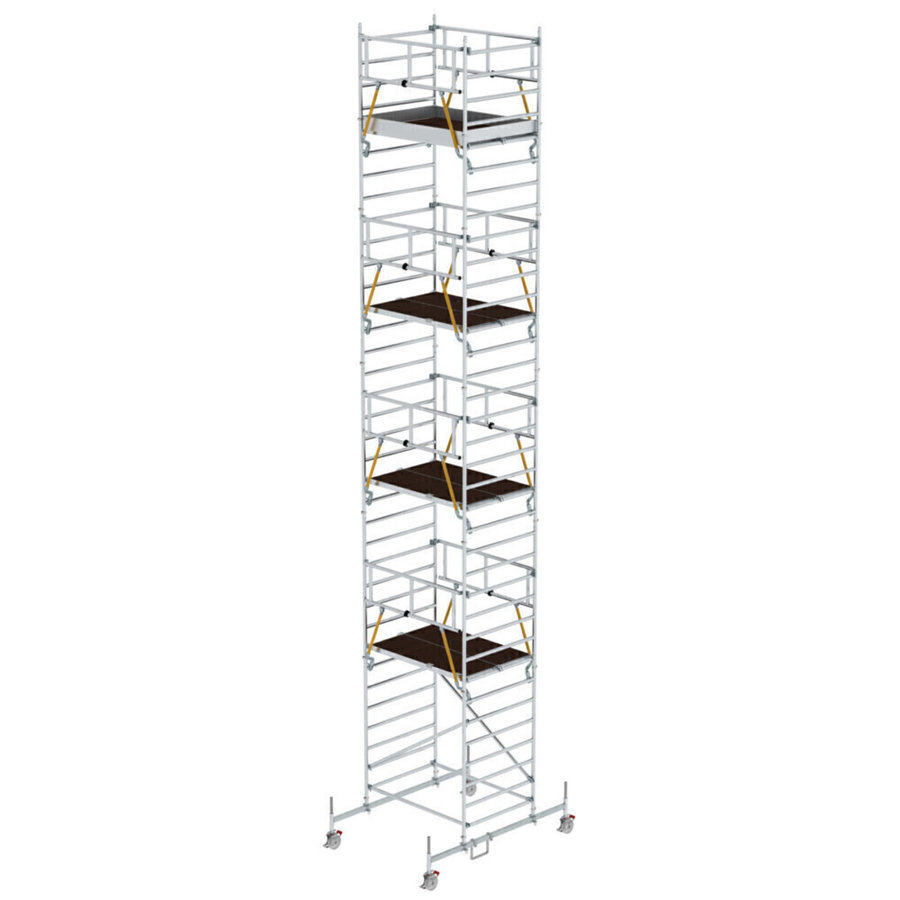 Günzburger Steigtechnik Rollgerüst SG 1,35 x 1,80 m mit Fahrbalken & Doppel-Plattform Plattformhöhe 9,70 m