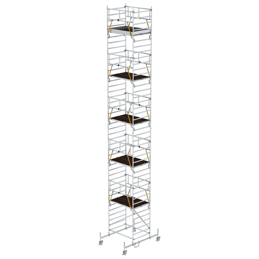 Günzburger Steigtechnik Rollgerüst SG 1,35 x 1,80 m mit Fahrbalken & Doppel-Plattform Plattformhöhe 11,62 m
