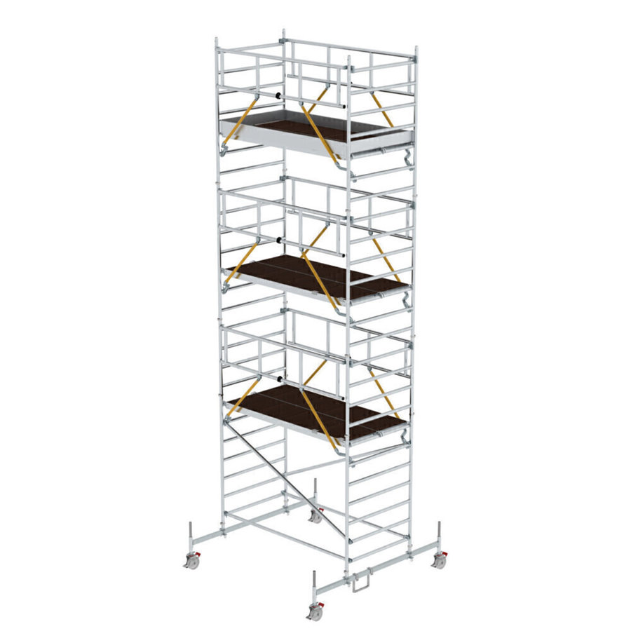 Günzburger Steigtechnik Rollgerüst SG 1,35 x 2,45 m mit Fahrbalken & Doppel-Plattform Plattformhöhe 6,62 m