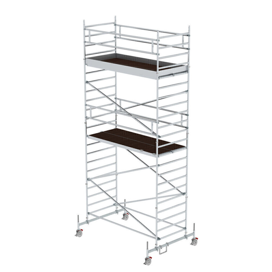 Günzburger Steigtechnik Rollgerüst 1,35 x 3,0 m mit Fahrbalken & Doppel-Plattform Plattformhöhe 5,78 m