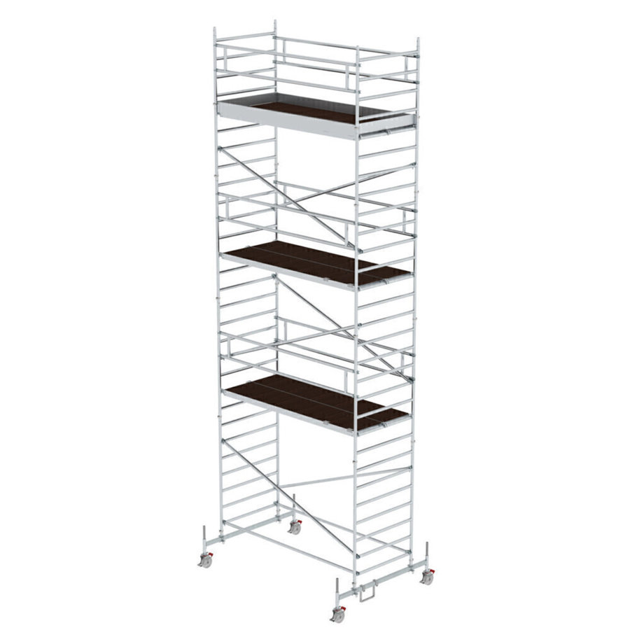 Günzburger Steigtechnik Rollgerüst 1,35 x 3,0 m mit Fahrbalken & Doppel-Plattform Plattformhöhe 7,74 m