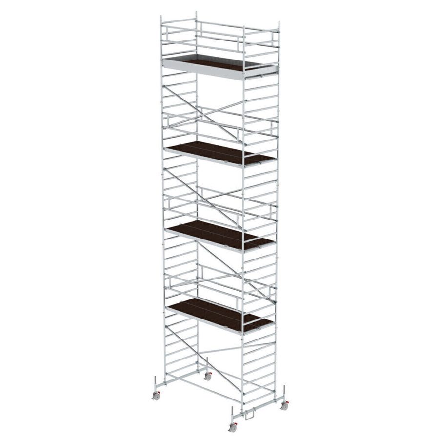Günzburger Steigtechnik Rollgerüst 1,35 x 3,0 m mit Fahrbalken & Doppel-Plattform Plattformhöhe 9,70 m