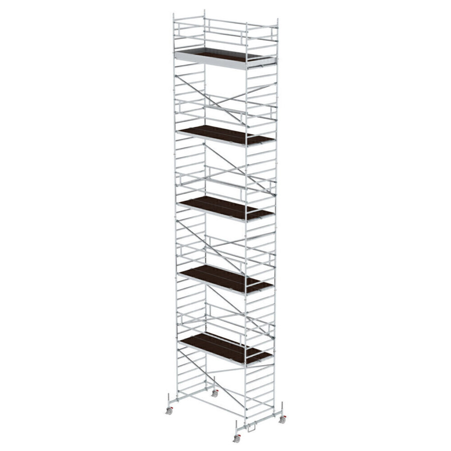 Günzburger Steigtechnik Rollgerüst 1,35 x 3,0 m mit Fahrbalken & Doppel-Plattform Plattformhöhe 11,62 m