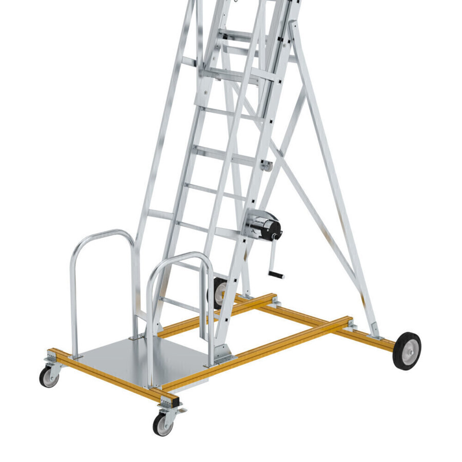Günzburger Steigtechnik Tankwagenleiter mit Sprossen Typ 2 mit 2 Lenkrollen und 2 Laufrollen