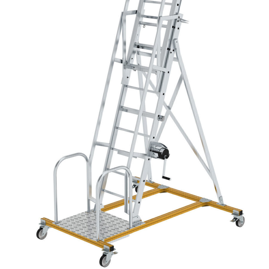 Günzburger Steigtechnik Tankwagenleiter mit Sprossen Typ 1 mit 4 Lenkrollen