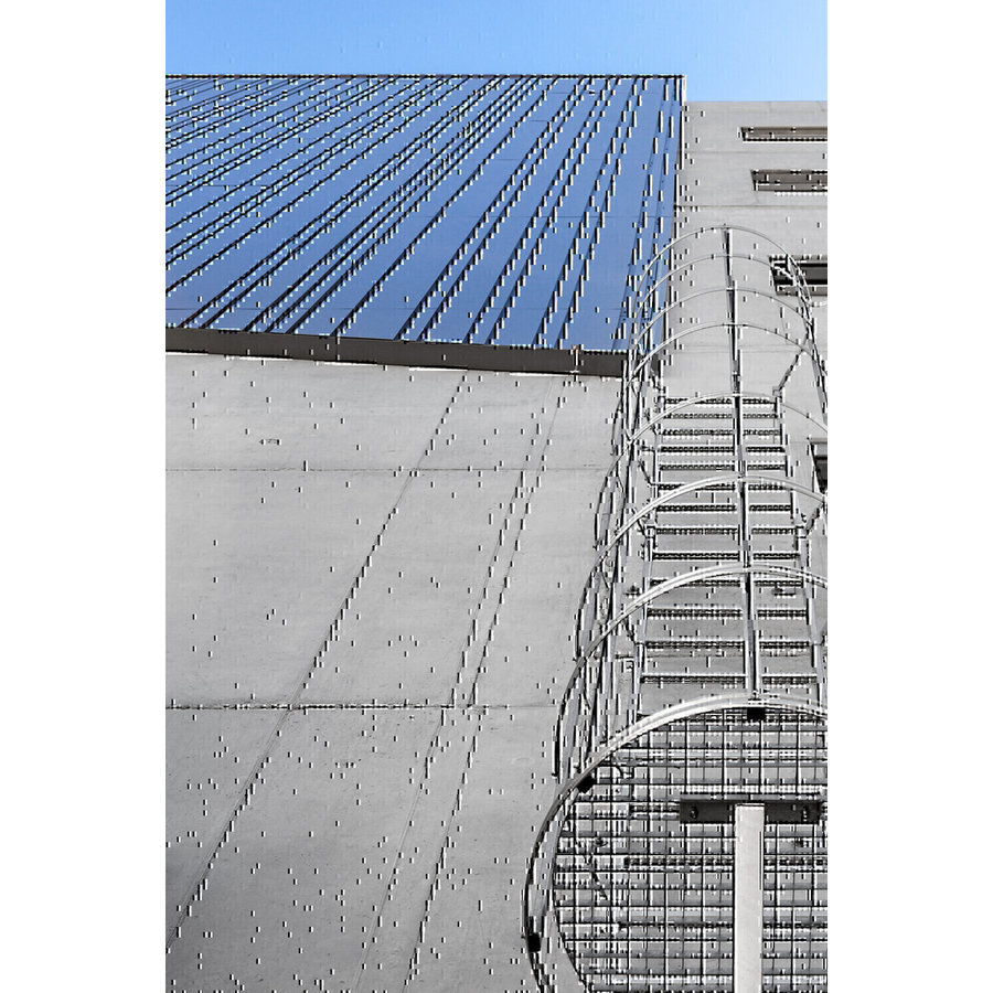 Günzburger Steigtechnik Einzügige Steigleiter mit Rückenschutz Aluminium eloxiert 7,64m