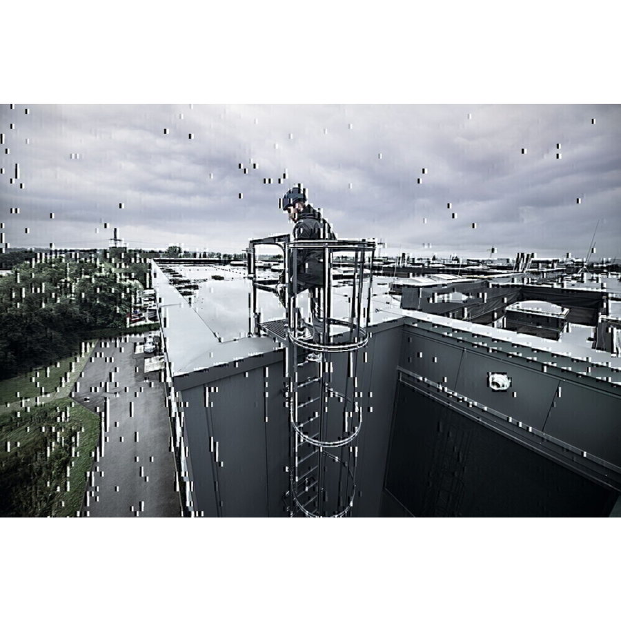 Günzburger Steigtechnik Mehrzügige Steigleiter mit Rückenschutz (Bau) Aluminium eloxiert 15,48m