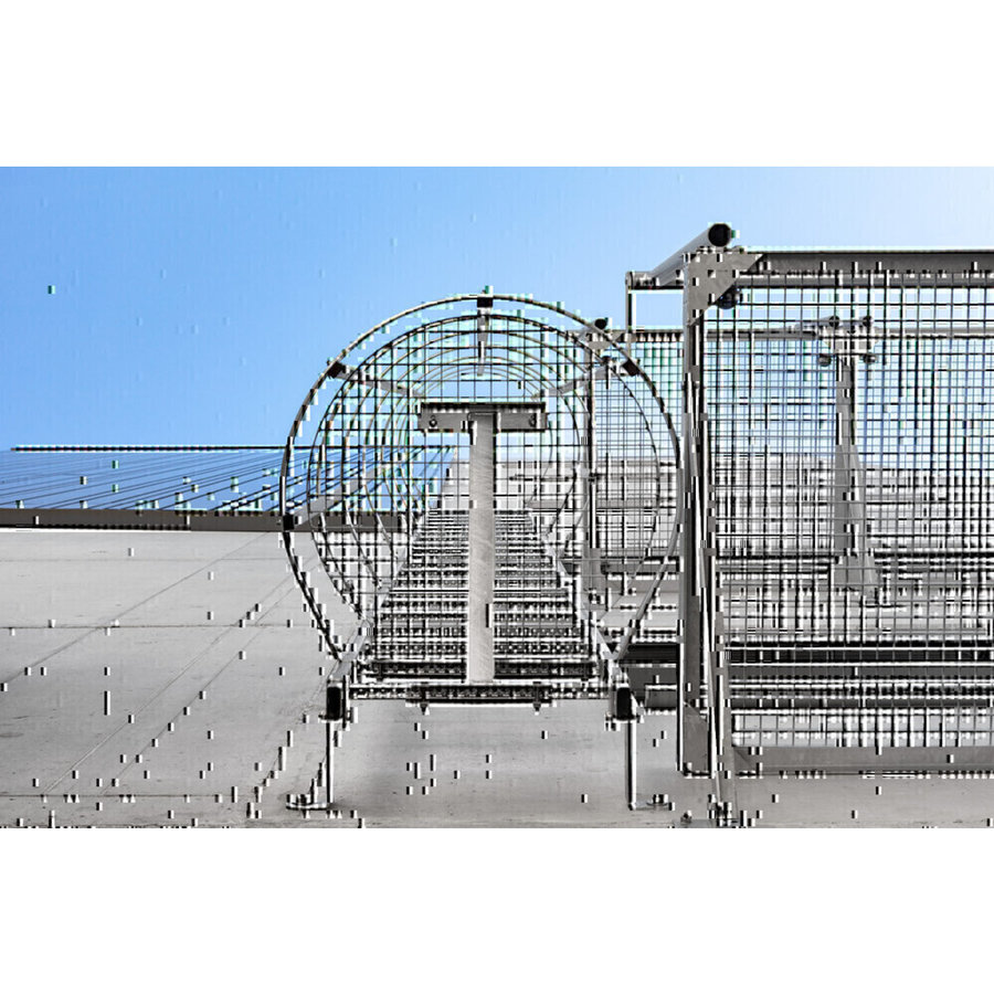 Günzburger Steigtechnik Einzügige Steigleiter mit Rückenschutz Aluminium blank 7,64m