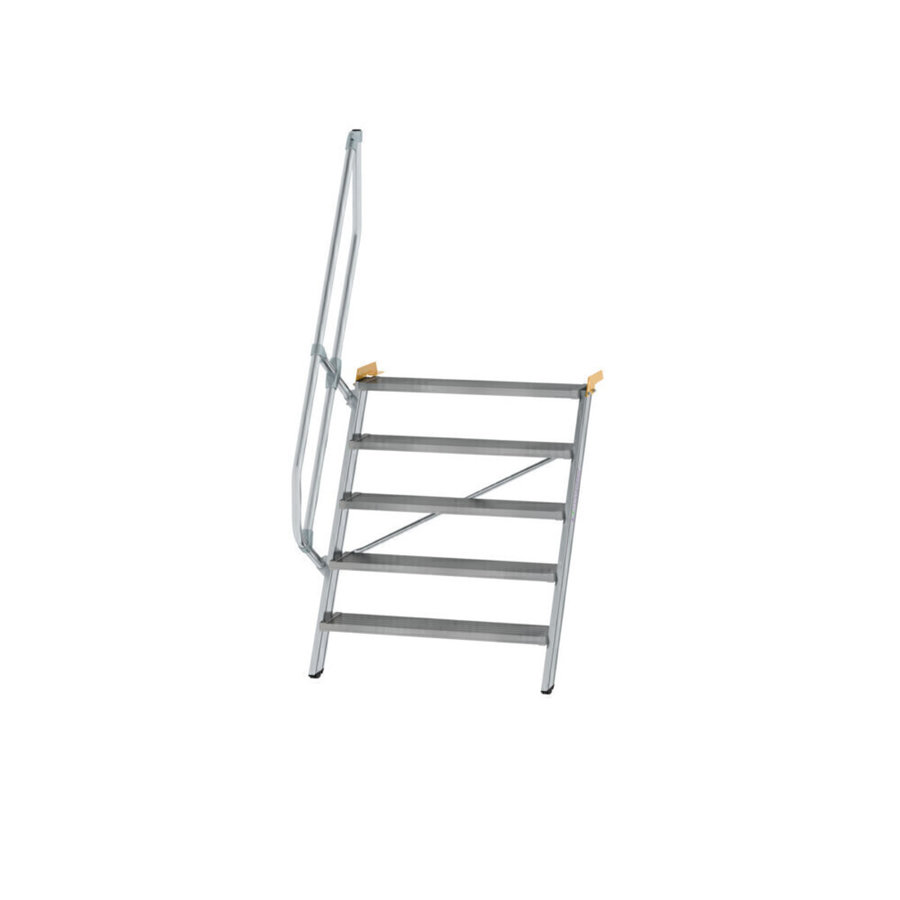 Günzburger Steigtechnik Treppe 60° Stufenbreite 1000 mm 5 Stufen Aluminium geriffelt
