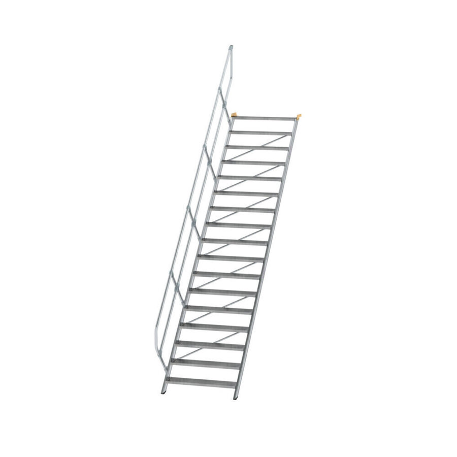 Günzburger Steigtechnik Treppe 45° Stufenbreite 1000 mm 17 Stufen Aluminium geriffelt