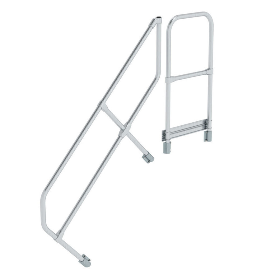 Günzburger Steigtechnik Zweiter Handlauf für Treppe mit Plattform 45° 5 Stufen