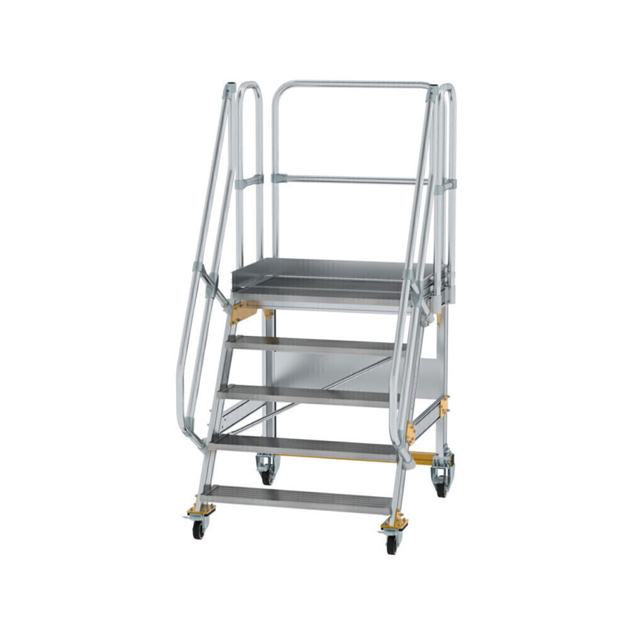 Günzburger Steigtechnik Plattformtreppe fahrbar 60° Stufenbreite 1000 mm 5 Stufen