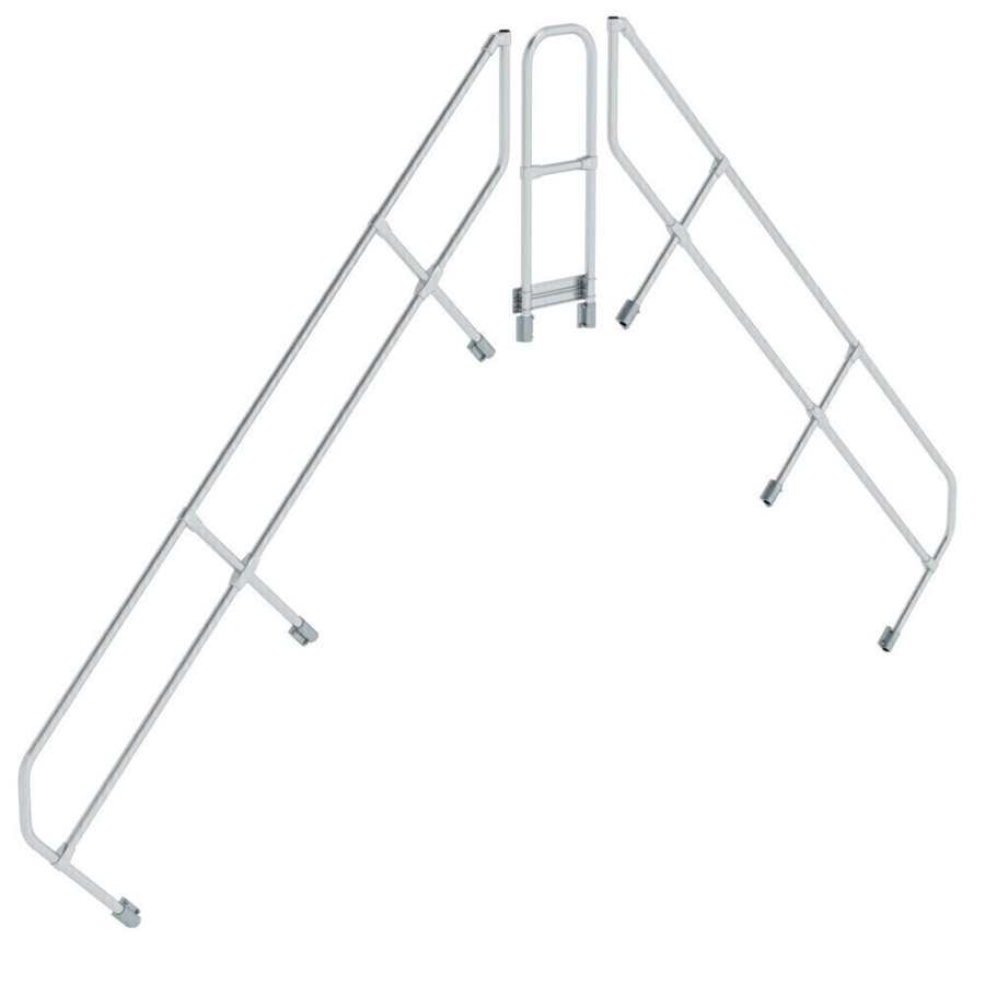 Günzburger Steigtechnik Zweiter Handlauf für Überstieg 45° 10 Stufen