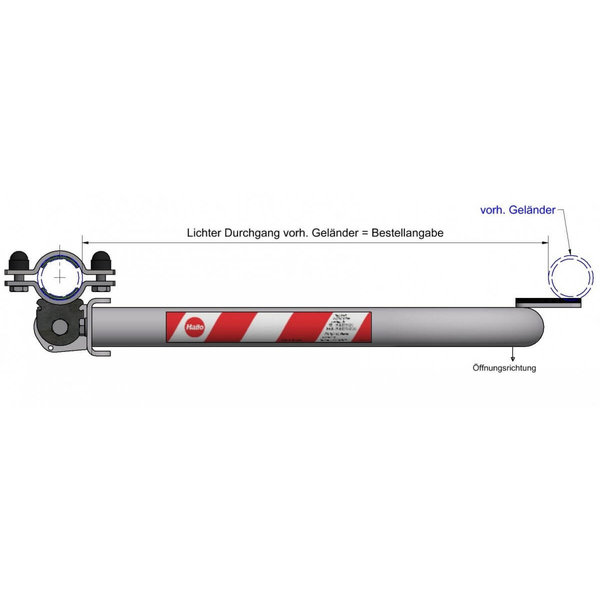Hailo Professional Universalschranke mit Knieleiste, Breite 525-1000 mm Auminium