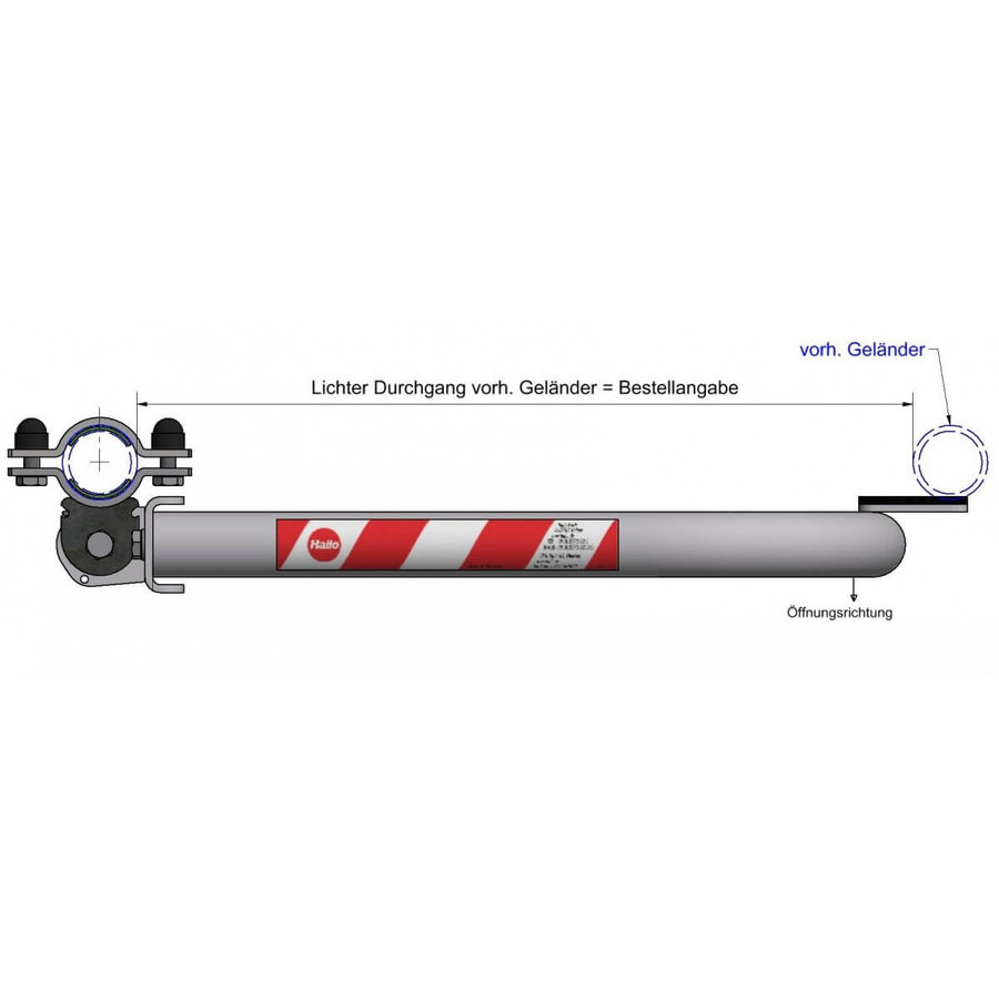 Hailo Professional Universalschranke mit Knieleiste, Breite 525-1000 mm Auminium