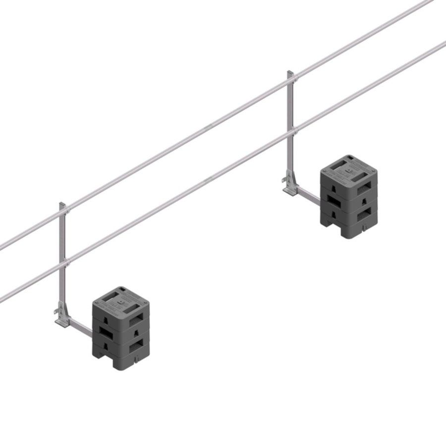 Hymer HYGHTS Geländersystem, Standard(90°), EN 13374 A mit kurzem Ausleger, 3 Laufmeter