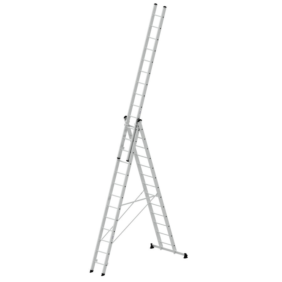 Günzburger Steigtechnik Mehrzweckleiter 3-teilig mit nivello®-Traverse 3x13 Sprossen