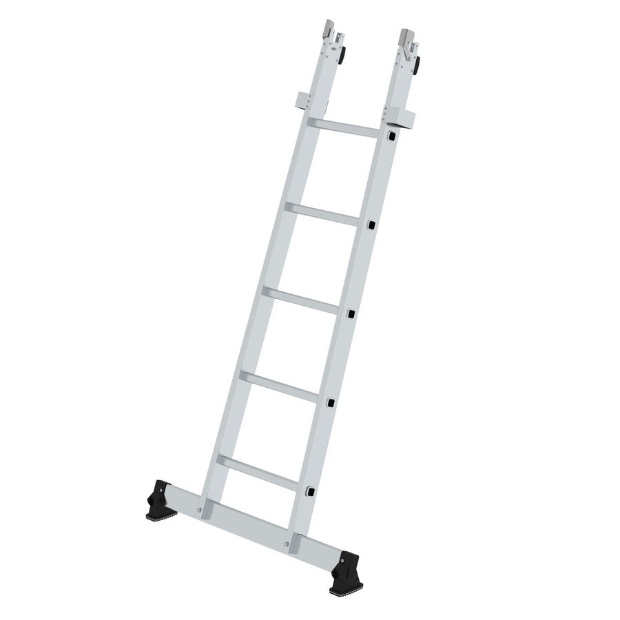 Günzburger Steigtechnik Sprossen-Glasreinigerleiter Unterteil mit nivello®-Traverse 5 Sprossen
