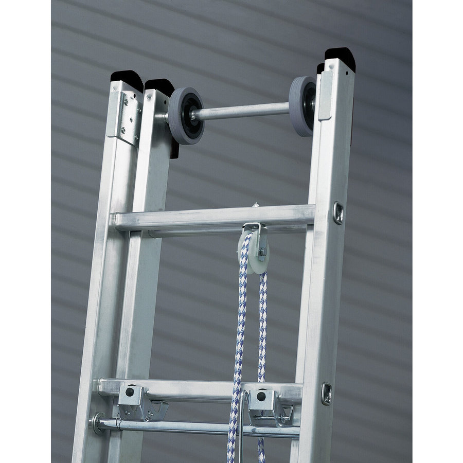 Günzburger Steigtechnik Sprossen-Seilzugleiter mit Standard-Traverse 2x17 Sprossen