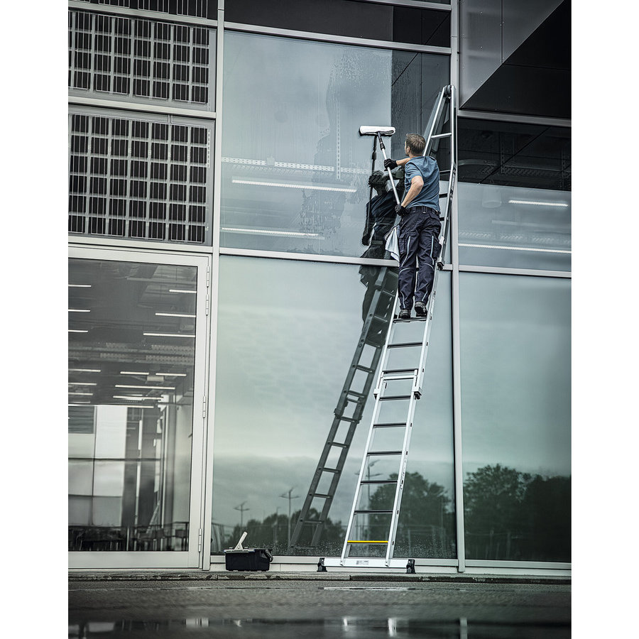 Günzburger Steigtechnik Stufen-Glasreinigerleiter Oberteil mit clip-step R13 7 Stufen