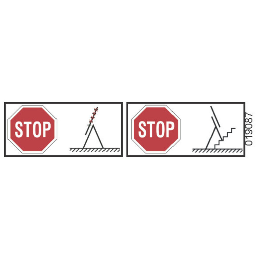 Günzburger Steigtechnik Sprossen-Aufkleber für Mehrzweckleiter (Stop) Aufkleber 19087