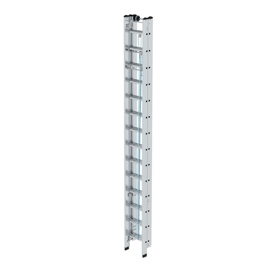 Günzburger Steigtechnik Sprossen-Seilzugleiter 3-teilig ohne Traverse 3x14 Sprossen
