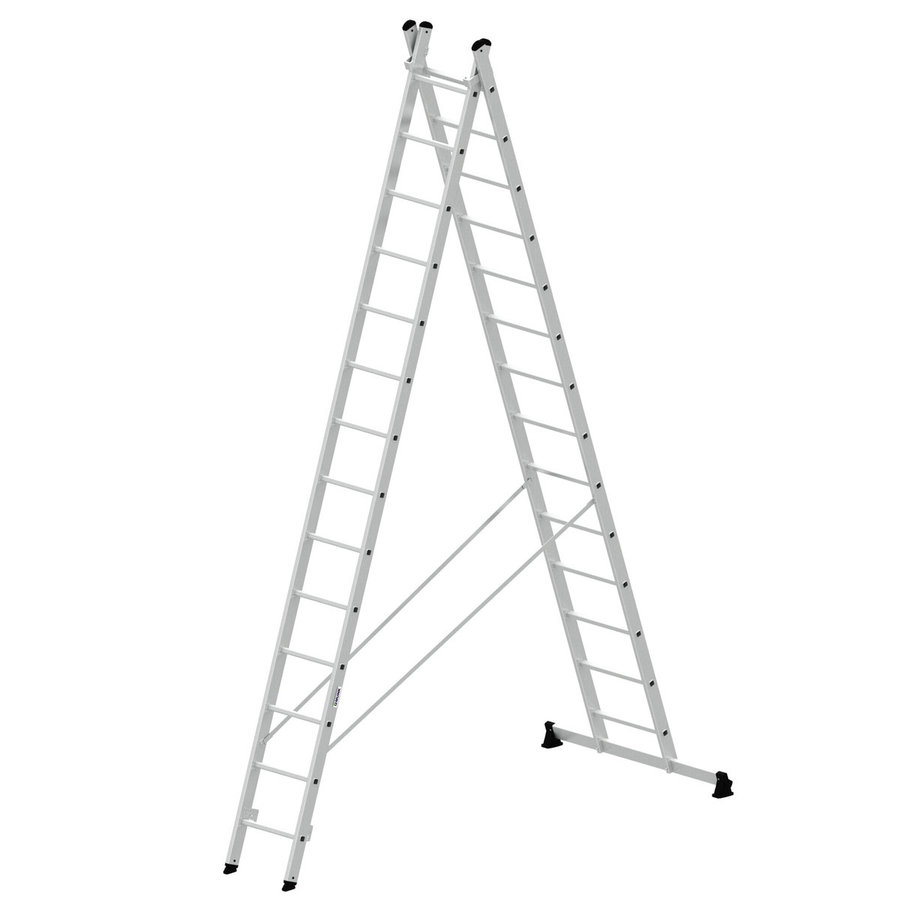 Günzburger Steigtechnik Mehrzweckleiter 2-teilig mit nivello®-Traverse 2x14 Sprossen