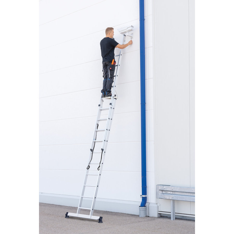 Günzburger Steigtechnik Mehrzweckleiter 2-teilig mit nivello®-Traverse 2x14 Sprossen