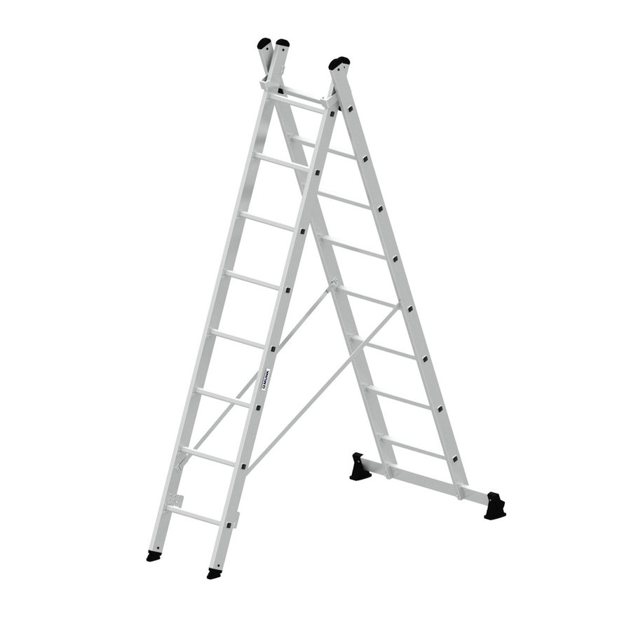 Günzburger Steigtechnik Mehrzweckleiter 2-teilig mit nivello®-Traverse 2x8 Sprossen