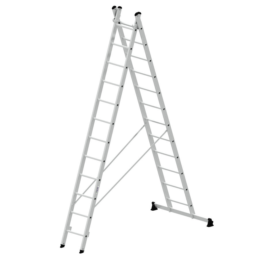 Günzburger Steigtechnik Mehrzweckleiter 2-teilig mit nivello®-Traverse 2x12 Sprossen