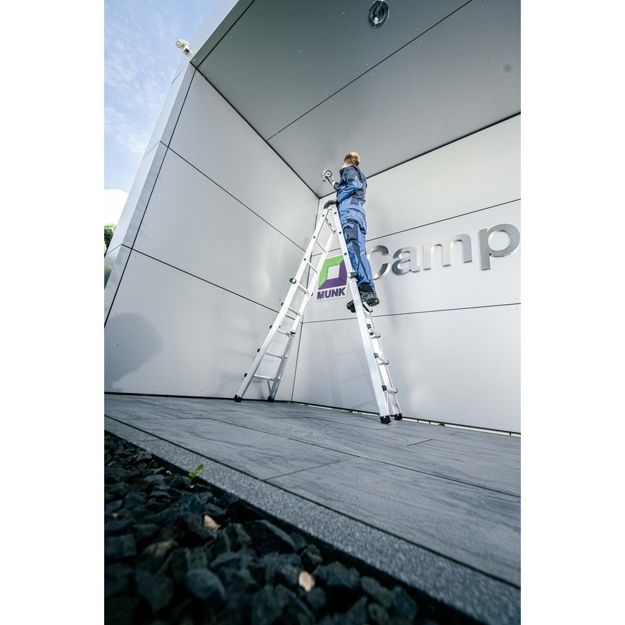 Günzburger Steigtechnik Teleskopleiter 4-teilig ohne Traverse 4x6 Sprossen