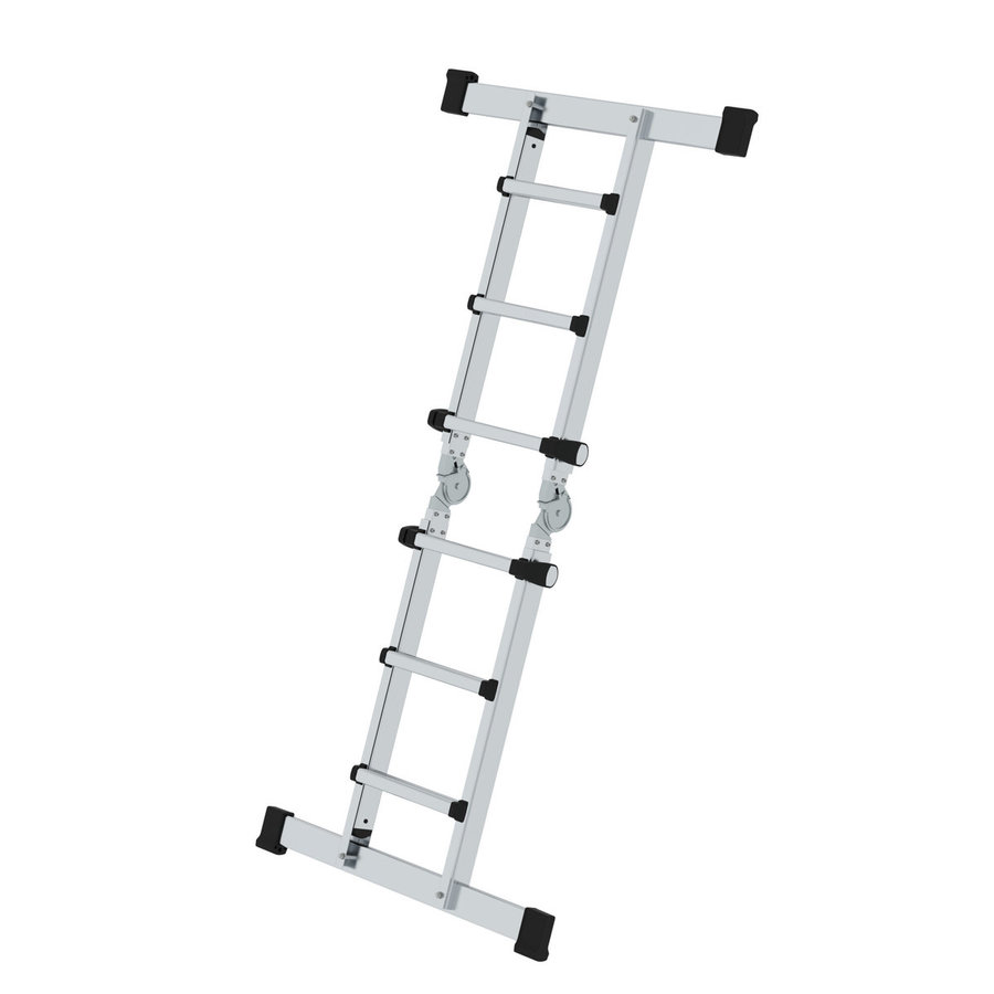 Günzburger Steigtechnik Teleskopleiter 4-teilig mit Traverse 4x3 Sprossen