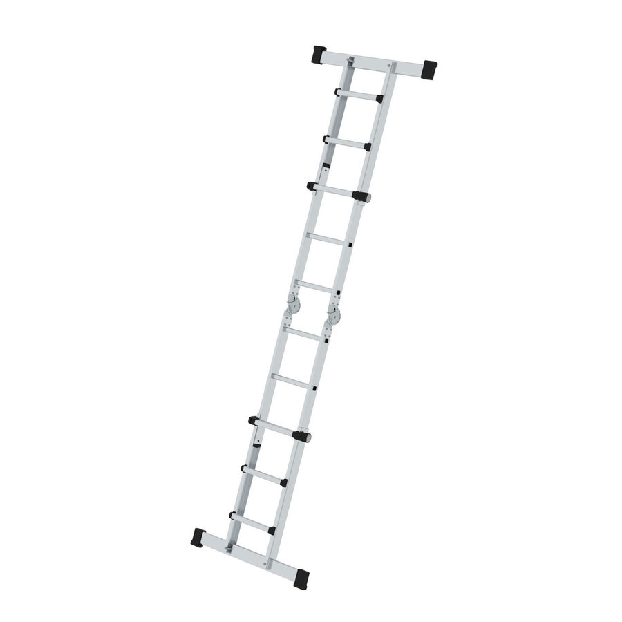 Günzburger Steigtechnik Teleskopleiter 4-teilig mit Traverse 4x3 Sprossen