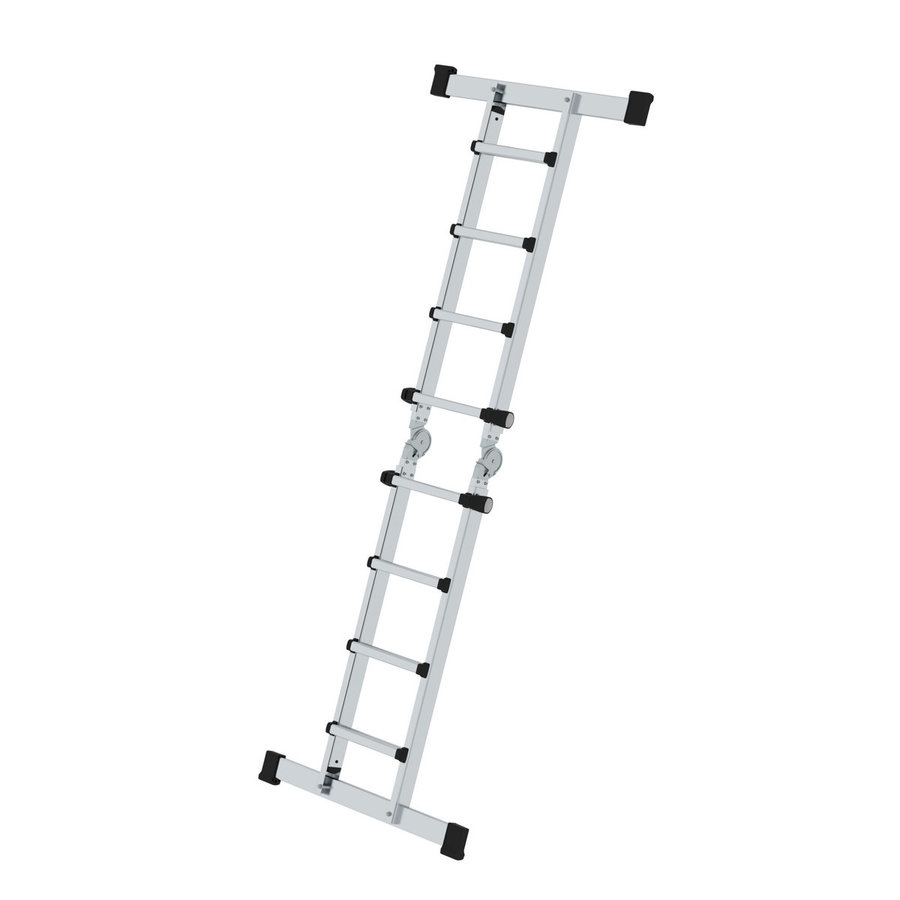 Günzburger Steigtechnik Teleskopleiter 4-teilig mit Traverse 4x4 Sprossen