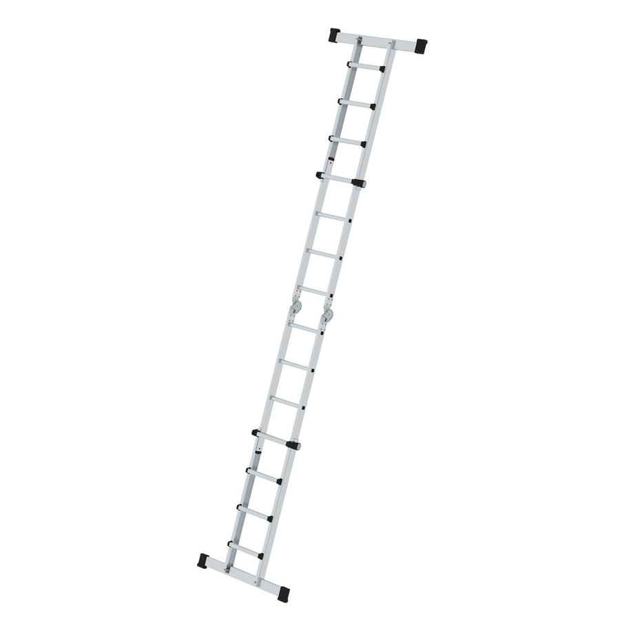 Günzburger Steigtechnik Teleskopleiter 4-teilig mit Traverse 4x4 Sprossen