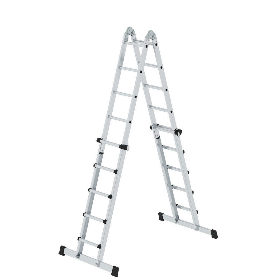 Günzburger Steigtechnik Teleskopleiter 4-teilig mit Traverse 4x5 Sprossen