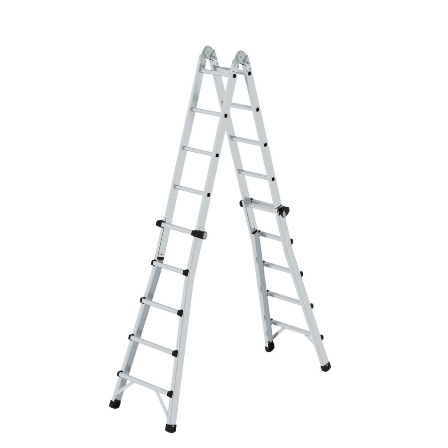 Günzburger Steigtechnik Teleskopleiter 4-teilig ohne Traverse 4x5 Sprossen