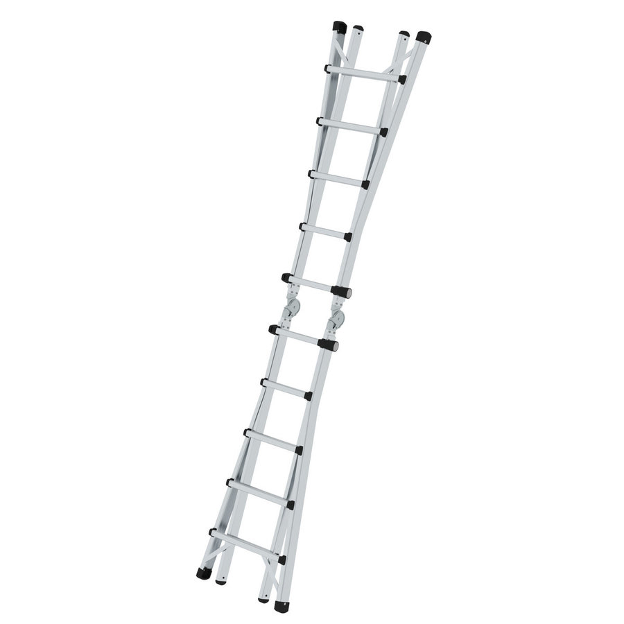 Günzburger Steigtechnik Teleskopleiter 4-teilig ohne Traverse 4x5 Sprossen